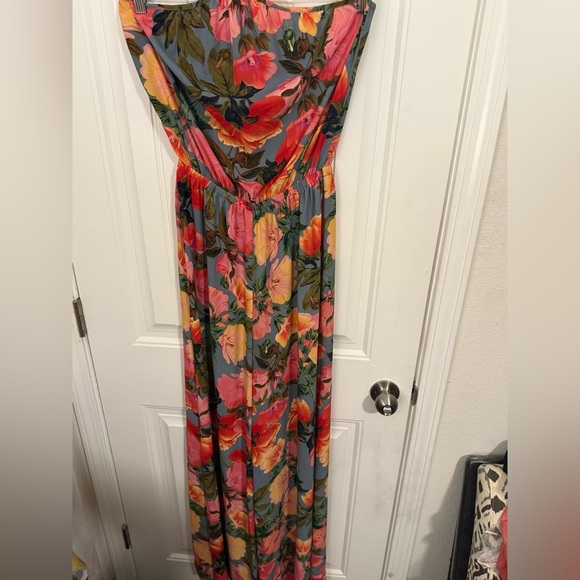 Show Me Your MuMu Womens Jennifer Jumpsuit Floral Sz M Halter Neck Wide Leg - Picture 6 of 11